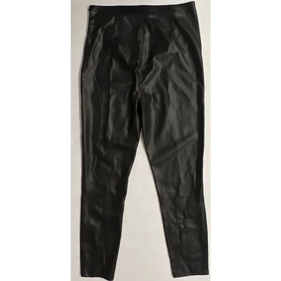 Free People Womens Sz 29 Black Faux Leather Spitfire Stacked Skinny Leggings - Picture 4 of 11